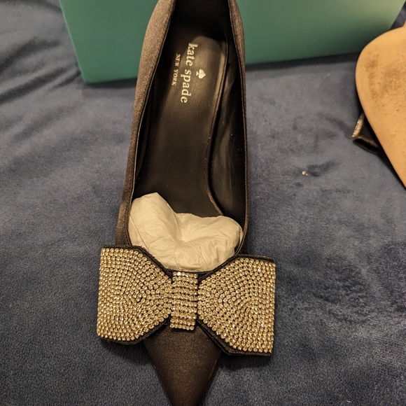 Kate Spade Viena Black Satin Heels - Picture 13 of 17